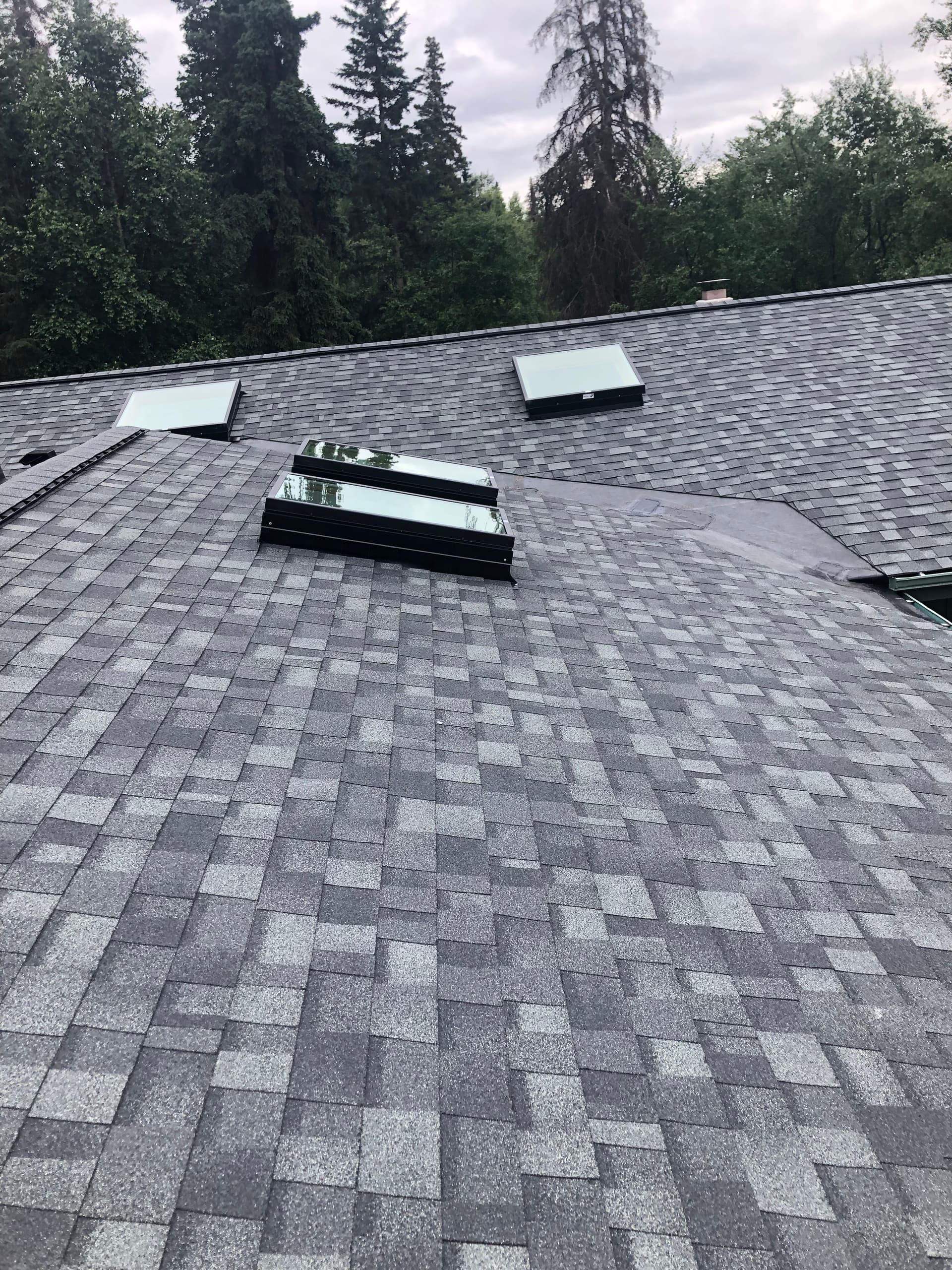 Residential Roof Installation with Multiple Skylights Done Right image